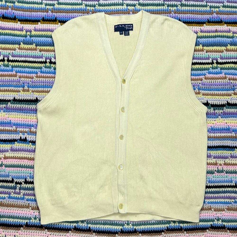 90s Faldo by Pringle ivory sweater vest